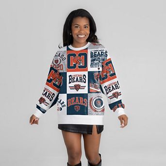 Women's Gameday Couture White Chicago Bears Highlight Reel Repeat Premium Fleece Sweatshirt
