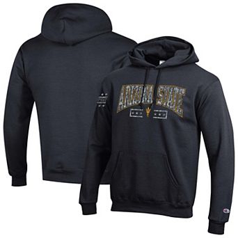 Men's Champion Black Arizona State Sun Devils Operation Hat Trick Camo Script Powerblend Fleece Hoodie