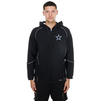 Men's New Era Black Dallas Cowboys Combine Authentic Raglan Full-Zip Hoodie