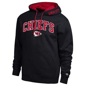 Men's Champion Black/Red Kansas City Chiefs Contrast Hoodie