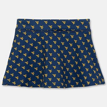 Girls Toddler ZooZatz Navy West Virginia Mountaineers All-Over Print Tennis Skort