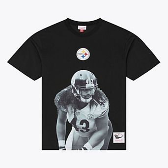 Men's Mitchell & Ness Troy Polamalu Black Pittsburgh Steelers Retired Solo Player T-Shirt