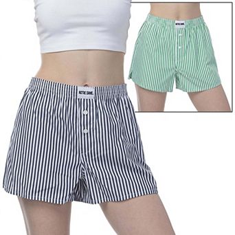 Women's ZooZatz Navy/Green Notre Dame Fighting Irish Two-Pack Boxer Shorts Set
