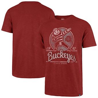 Men's '47 Scarlet Ohio State Buckeyes Emblem Mark Scrum T-Shirt