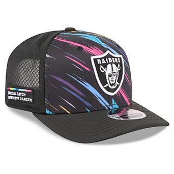 Men's New Era Black Las Vegas Raiders 2026 NFL Crucial Catch 9SEVENTY Adjustable Trucker Hat
