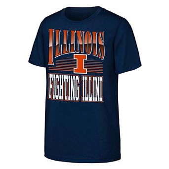 Youth Outerstuff Navy Illinois Fighting Illini Chrome Header T-Shirt