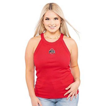 Women's ZooZatz Scarlet Ohio State Buckeyes Tri-Blend Racerback Ribbed Tank Top