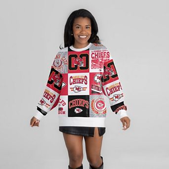 Women's Gameday Couture White Kansas City Chiefs Highlight Reel Repeat Premium Fleece Sweatshirt