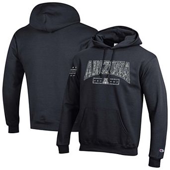 Men's Champion Black Arizona Wildcats Operation Hat Trick Camo Script Powerblend Fleece Hoodie
