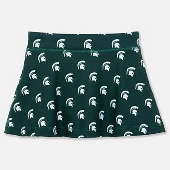 Girls Toddler ZooZatz Green Michigan State Spartans All-Over Print Tennis Skort