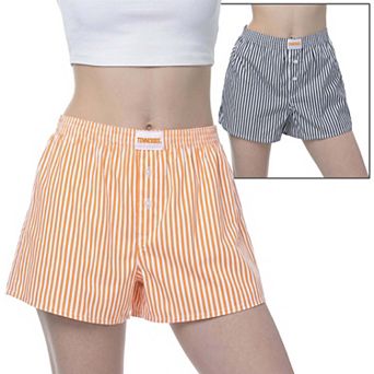 Women's ZooZatz Orange/White Tennessee Volunteers Two-Pack Boxer Shorts Set
