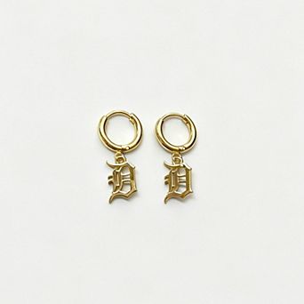 LUV AJ Detroit Tigers Logo Charm Huggie Earrings