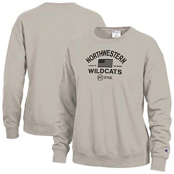 Women's Champion Tan Northwestern Wildcats Operation Hat Trick Powerblend Sweatshirt