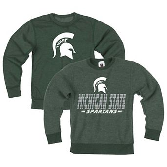Youth Wes & Willy Green Michigan State Spartans Reversible Sweatshirt