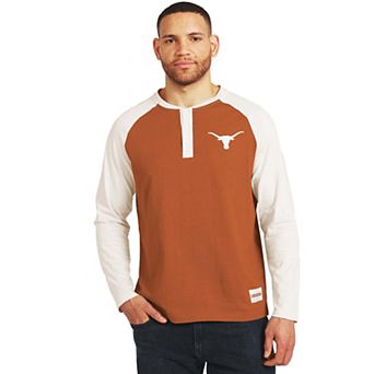 Men's Darius Rucker Collection by Fanatics Texas Orange/White Texas Longhorns Henley Long Sleeve T-Shirt
