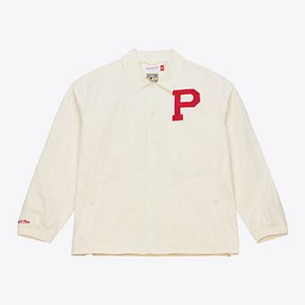 Men's Mitchell & Ness Cream Philadelphia Phillies Cooperstown Collection Retro Roots Coaches Jacket