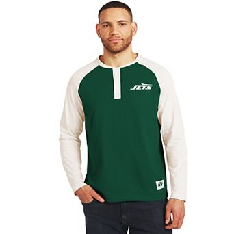 Men's Darius Rucker Collection by Fanatics Green/White New York Jets Henley Long Sleeve T-Shirt