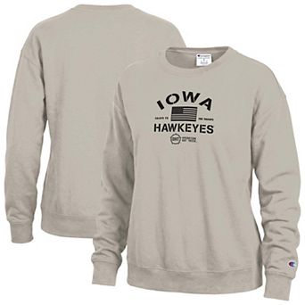Women's Champion Tan Iowa Hawkeyes Operation Hat Trick Powerblend Sweatshirt