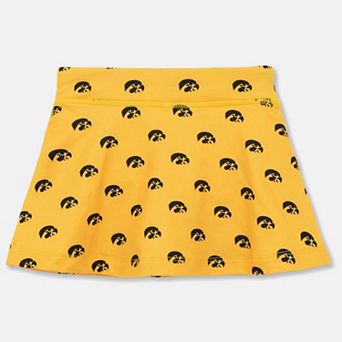 Girls Toddler ZooZatz Gold Iowa Hawkeyes All-Over Print Tennis Skort