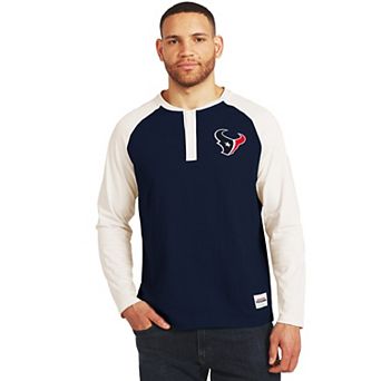 Men's Darius Rucker Collection by Fanatics Navy/White Houston Texans Henley Long Sleeve T-Shirt