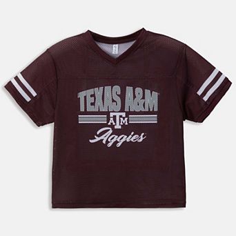 Girls Youth ZooZatz Maroon Texas A&M Aggies Mesh Jersey T-Shirt