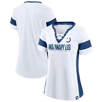 Women's Fanatics White Indianapolis Colts Blocked Out Raglan T-Shirt
