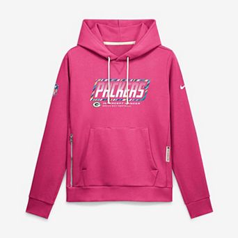 Women's Nike Pink Green Bay Packers 2026 NFL Crucial Catch Sideline Standard Issue Dri-FIT Pullover Hoodie