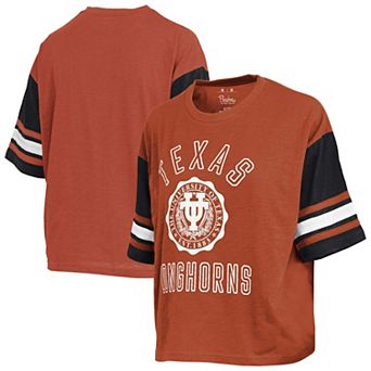 Women's Pressbox Texas Orange Texas Longhorns Sunday Colorblock Seal T-Shirt