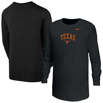 Youth Nike Black Texas Longhorns Arched Core Long Sleeve T-Shirt