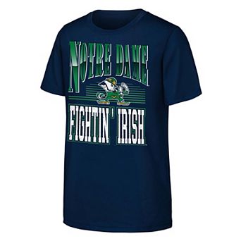 Youth Outerstuff Navy Notre Dame Fighting Irish Chrome Header T-Shirt