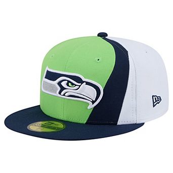 Men's New Era Neon Green/College Navy Seattle Seahawks Shock 59FIFTY Fitted Hat