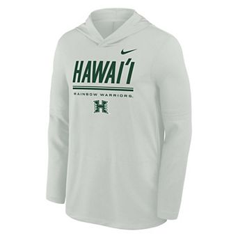 Men's Nike Gray Hawaii Rainbow Warriors Basketball Lightweight Dri-FIT Hoodie