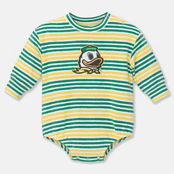 Newborn & Infant ZooZatz Green Oregon Ducks Cozy Fleece Bodysuit