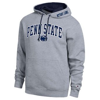 Men's Champion Heather Gray Penn State Nittany Lions Arch Tackle Twill Hoodie