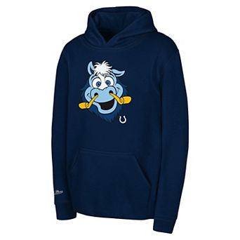 Youth Mitchell & Ness Navy Indianapolis Colts Mascot Close Up Hoodie