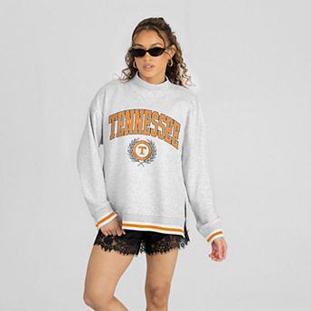 Women's Gameday Couture Gray Tennessee Volunteers Rally Point Contrast Stripe Mock Neck Sweatshirt