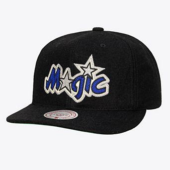 Men's Mitchell & Ness Black Orlando Magic Hardwood Classics Retro Roots Vintage Adjustable Hat