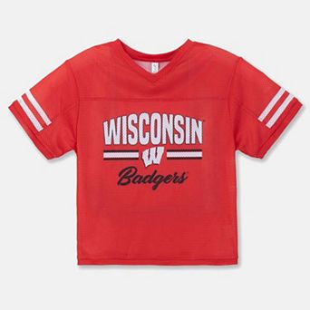 Girls Youth ZooZatz Red Wisconsin Badgers Mesh Jersey T-Shirt