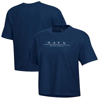 Women's Under Armour Navy Navy Midshipmen Boxy Icon T-Shirt