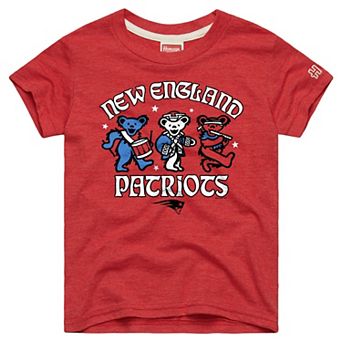 Youth Homage Red New England Patriots NFL x Grateful Dead Tri-Blend T-Shirt