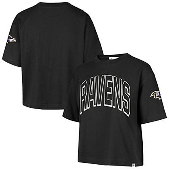 Women's '47 Black Baltimore Ravens Call Out Reed City T-Shirt