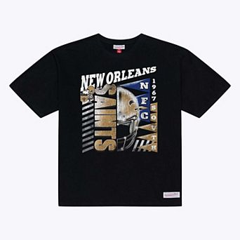 Men's Mitchell & Ness Black New Orleans Saints Core Essentials Street Graphic Short Sleeve T-Shirt