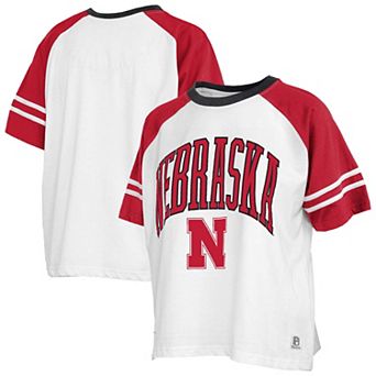 Women's Pressbox White Nebraska Huskers Sky Colorblock T-Shirt