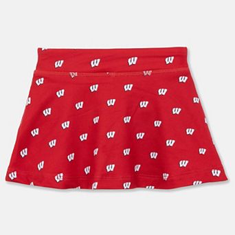 Girls Toddler ZooZatz Red Wisconsin Badgers All-Over Print Tennis Skort