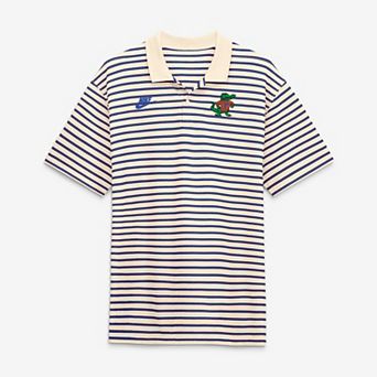 Men's Nike Natural/Royal Florida Gators Striped Primary Logo Dri-FIT Polo