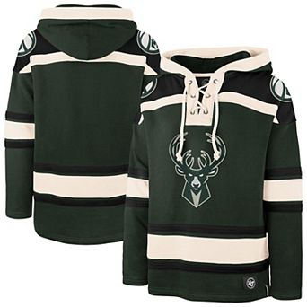 Men's '47 Hunter Green Milwaukee Bucks Superior Lacer Hoodie