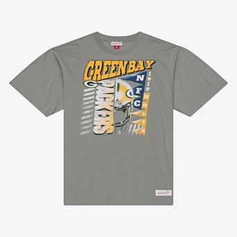 Men's Mitchell & Ness Gray Green Bay Packers Core Essentials Street Graphic Short Sleeve T-Shirt