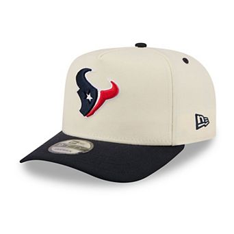 Men's New Era Cream/Navy Houston Texans Rear Wordmark A-Frame 9FIFTY Snapback Hat