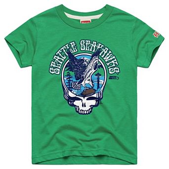 Youth Homage Neon Green Seattle Seahawks NFL x Grateful Dead Tri-Blend T-Shirt