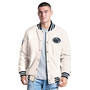 Men's Starter White Penn State Nittany Lions Spectator Varsity Full Snap Jacket